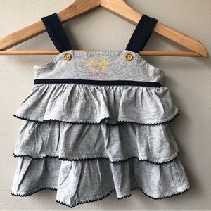 JUICY COUTURE Toddler Girl 18-24 Months Gray Ruffle Cotton Dress